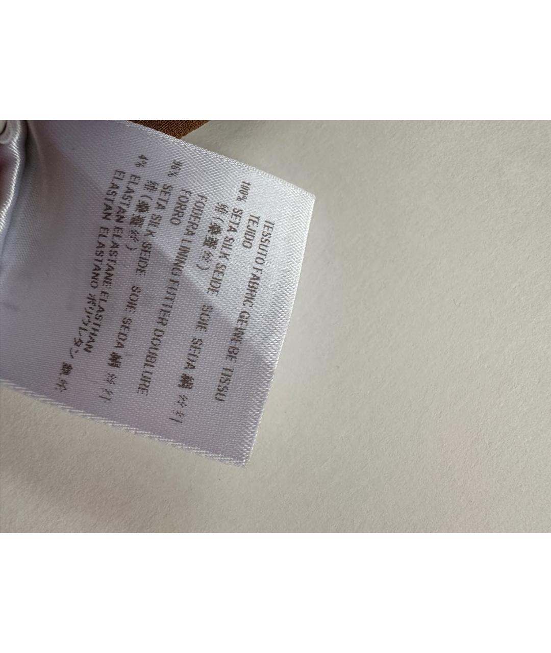 GUCCI Коричневое шелковое повседневное платье, фото 7