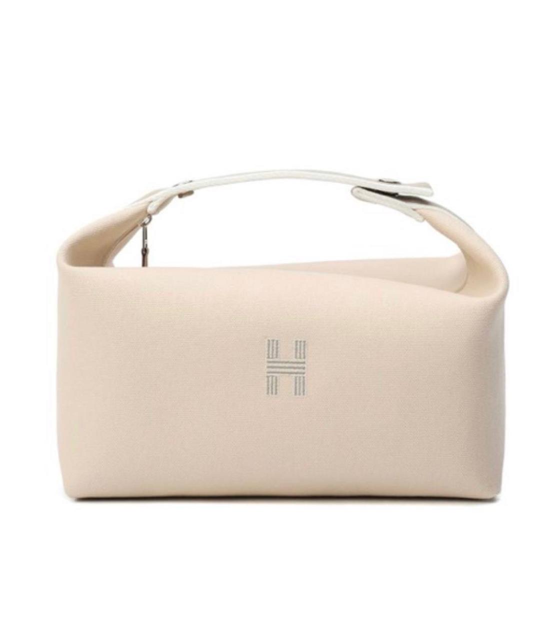 HERMES Бежевая косметичка, фото 4
