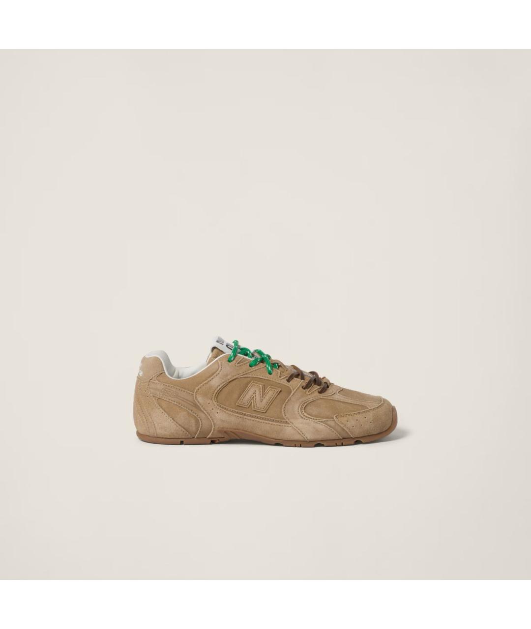 MIU MIU Бежевые замшевые кроссовки, фото 8