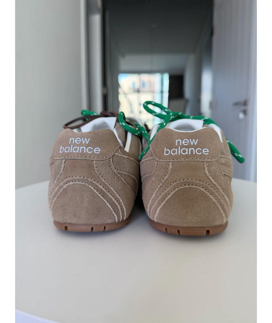 MIU MIU Бежевые замшевые кроссовки, фото 4