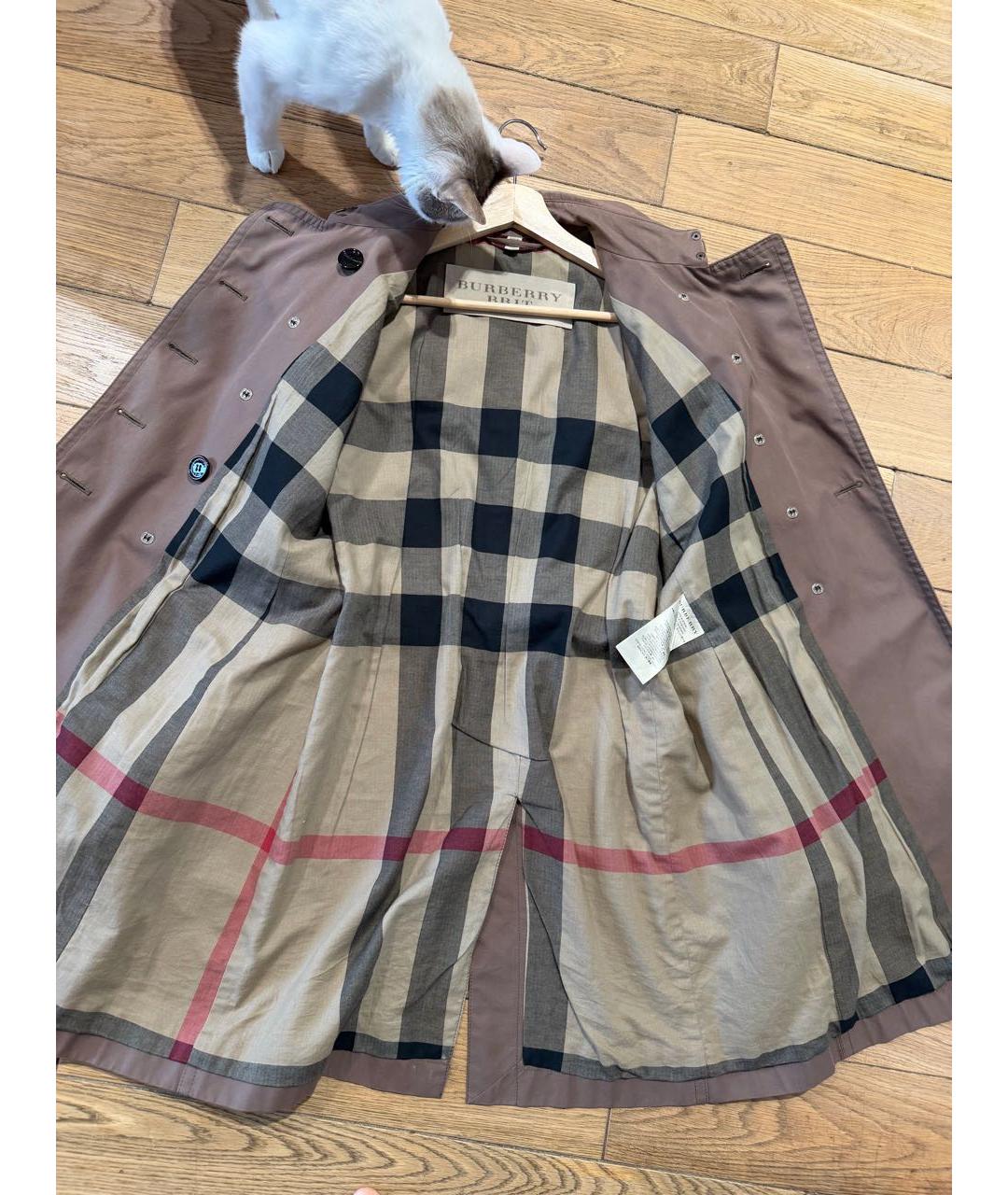 BURBERRY Антрацитовый хлопковый тренч/плащ, фото 3