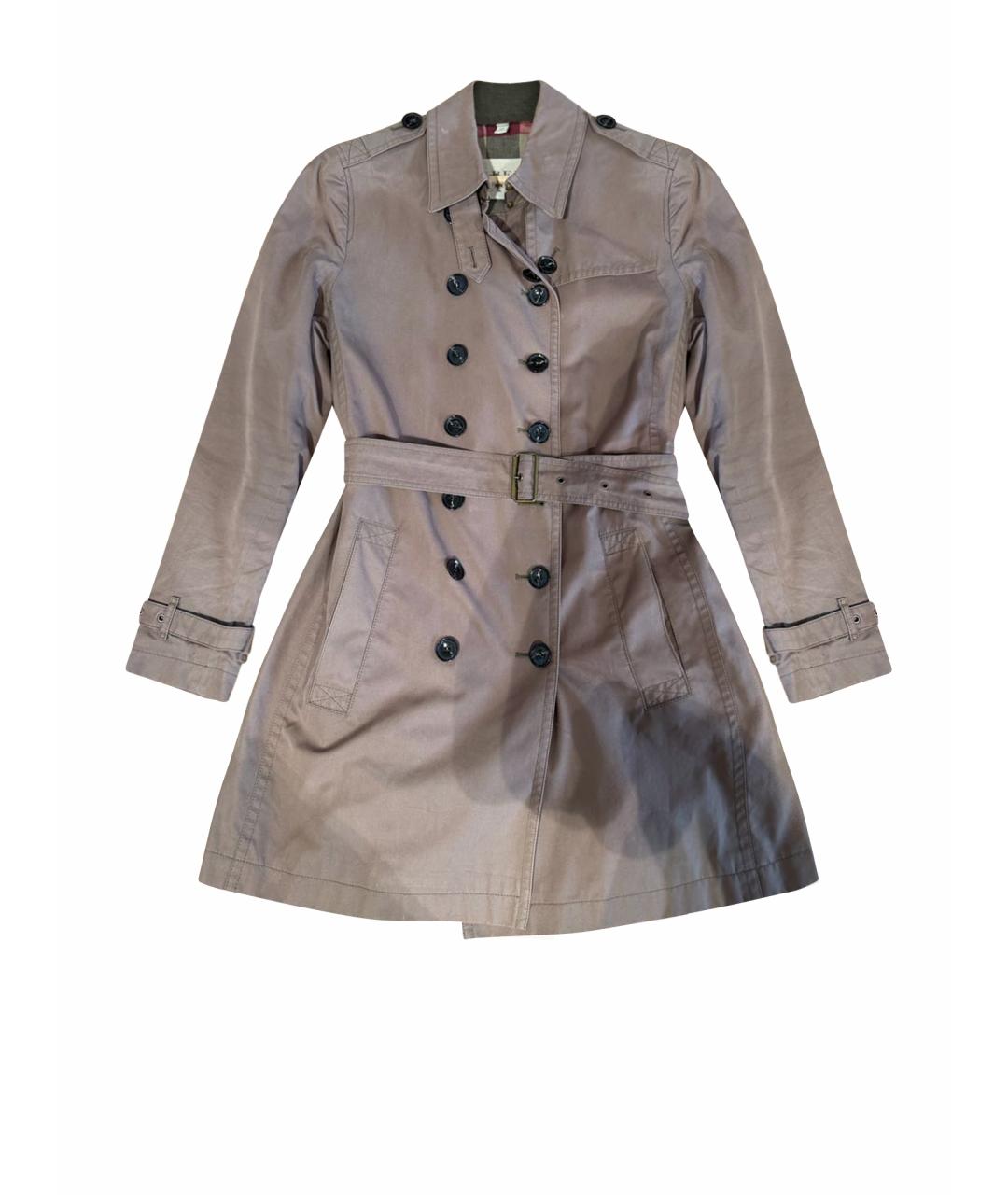 BURBERRY Антрацитовый хлопковый тренч/плащ, фото 1