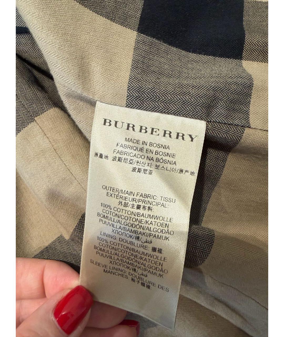 BURBERRY Антрацитовый хлопковый тренч/плащ, фото 5