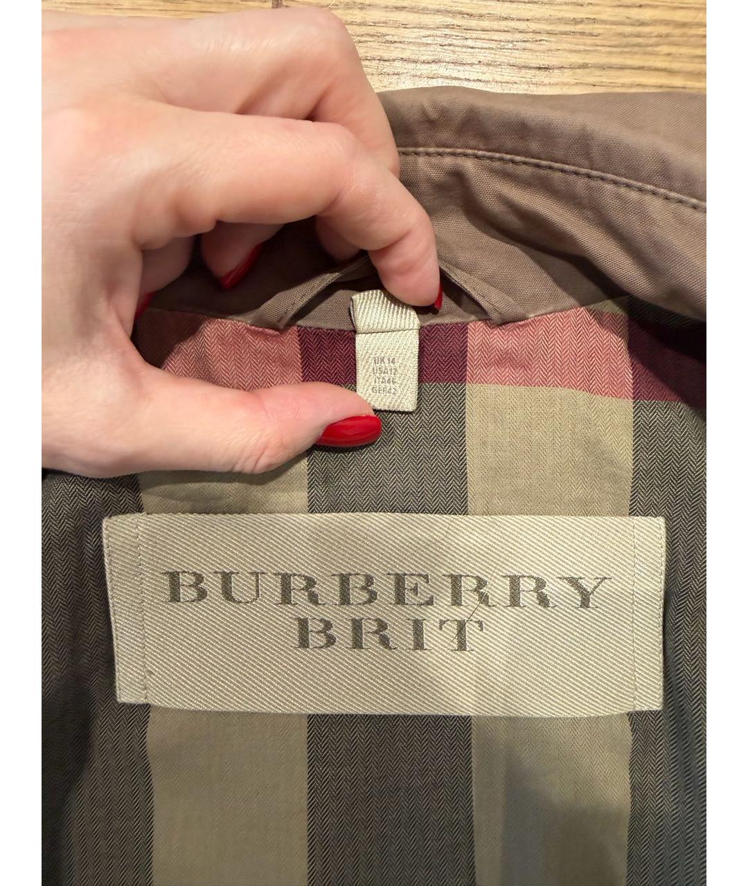 BURBERRY Антрацитовый хлопковый тренч/плащ, фото 6