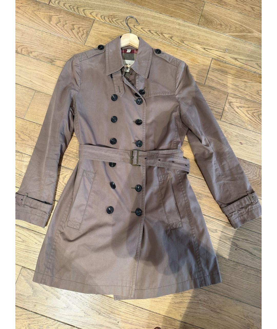 BURBERRY Антрацитовый хлопковый тренч/плащ, фото 8