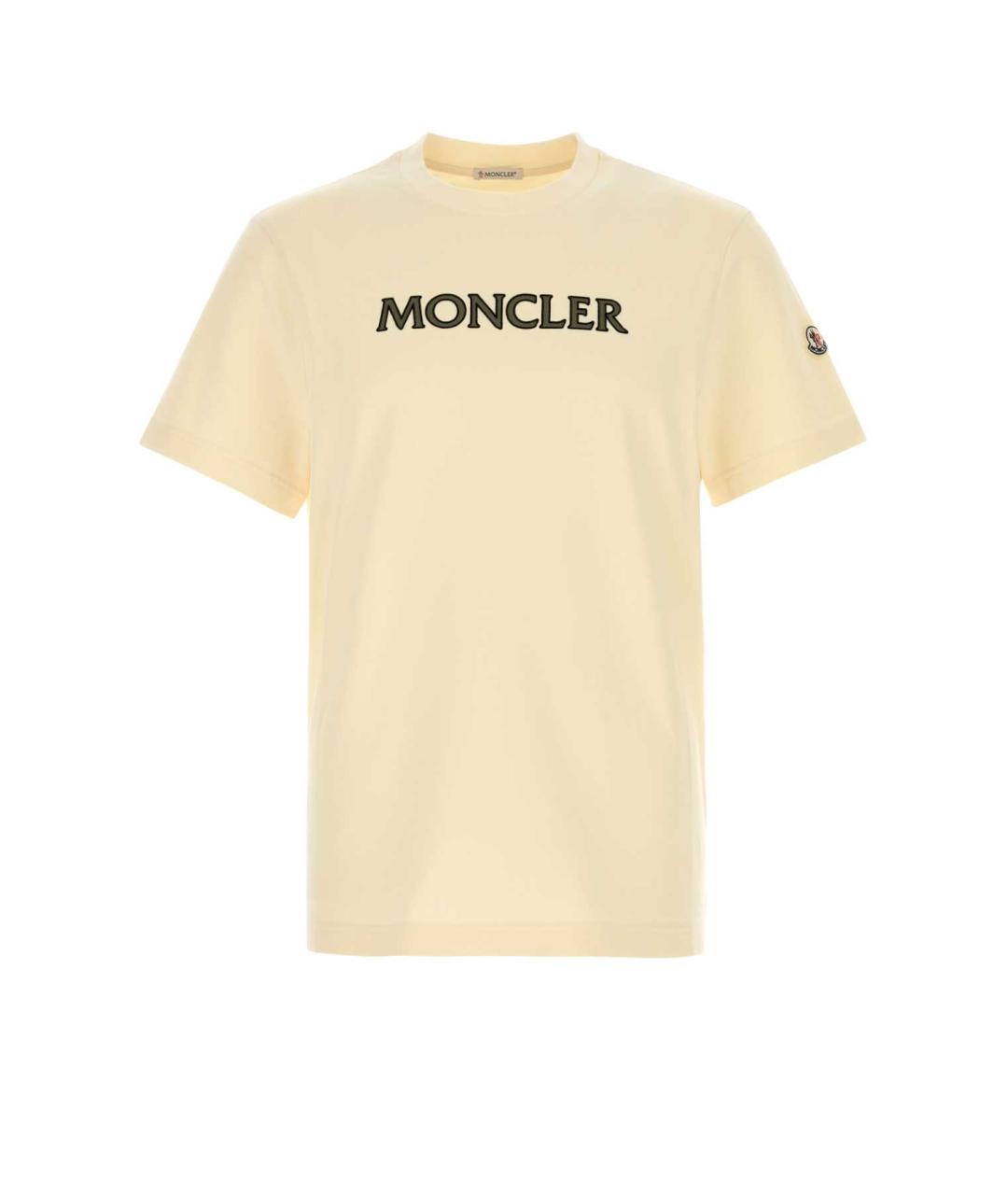 MONCLER Желтая хлопковая футболка, фото 1