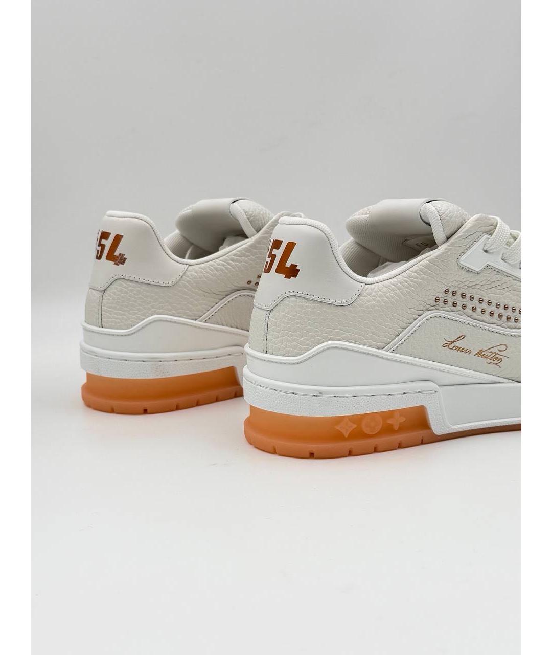 LOUIS VUITTON Белые кожаные кроссовки, фото 6