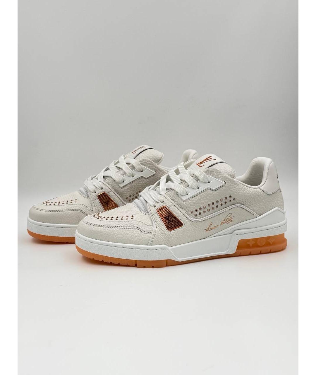 LOUIS VUITTON Белые кожаные кроссовки, фото 3