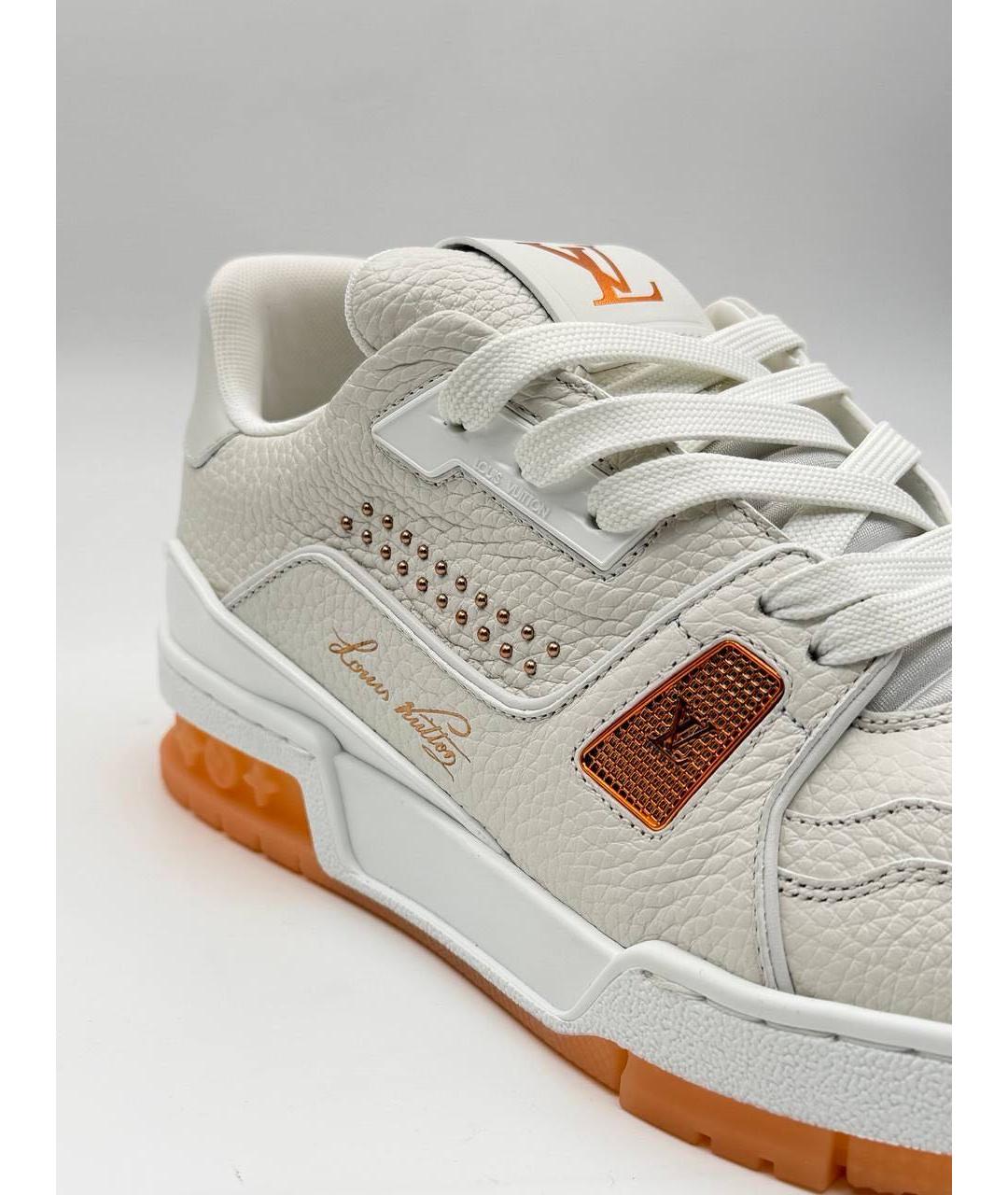 LOUIS VUITTON Белые кожаные кроссовки, фото 5