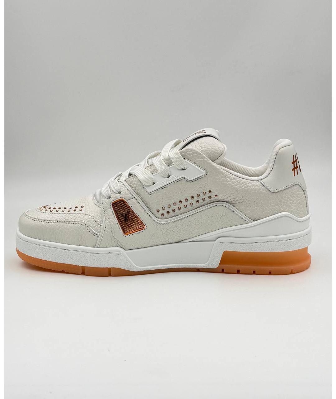 LOUIS VUITTON Белые кожаные кроссовки, фото 2