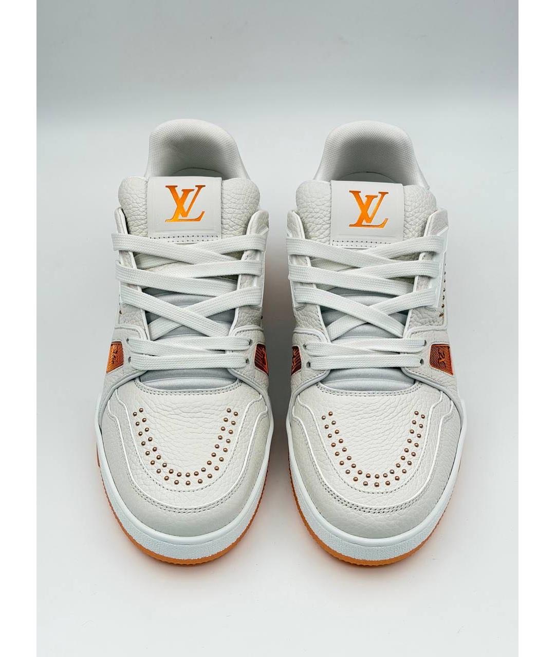 LOUIS VUITTON Белые кожаные кроссовки, фото 4