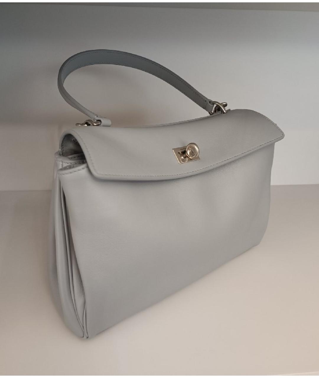 BALENCIAGA Серая кожаная сумка через плечо, фото 2