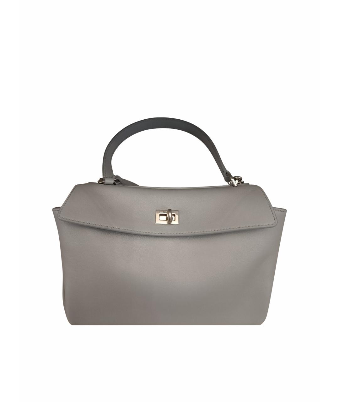 BALENCIAGA Серая кожаная сумка через плечо, фото 1