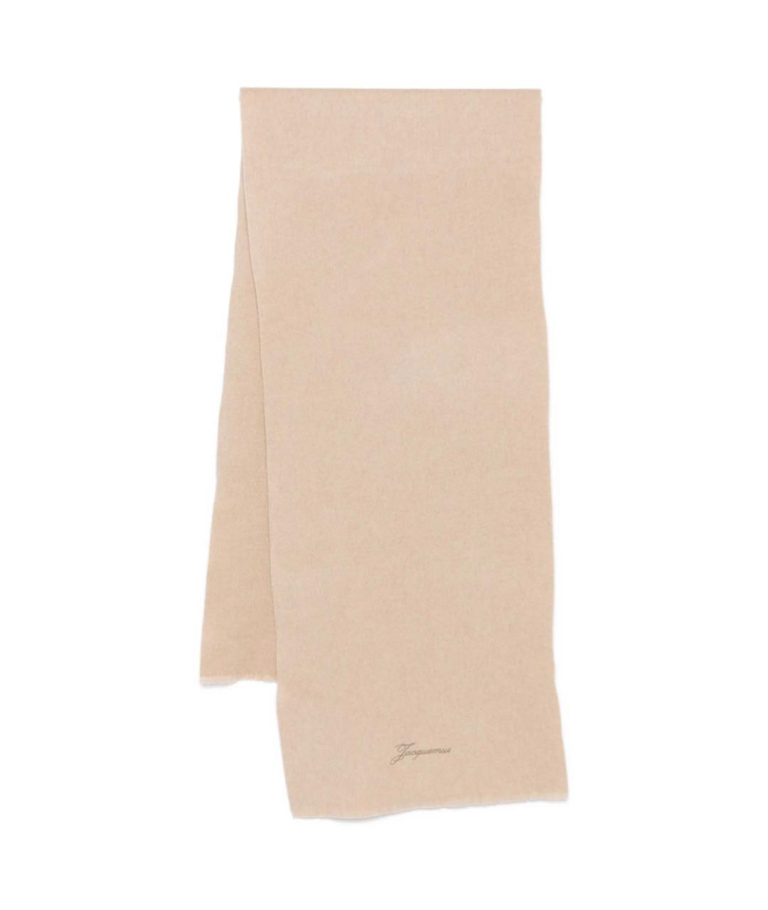 JACQUEMUS Бежевый шерстяной шарф, фото 5
