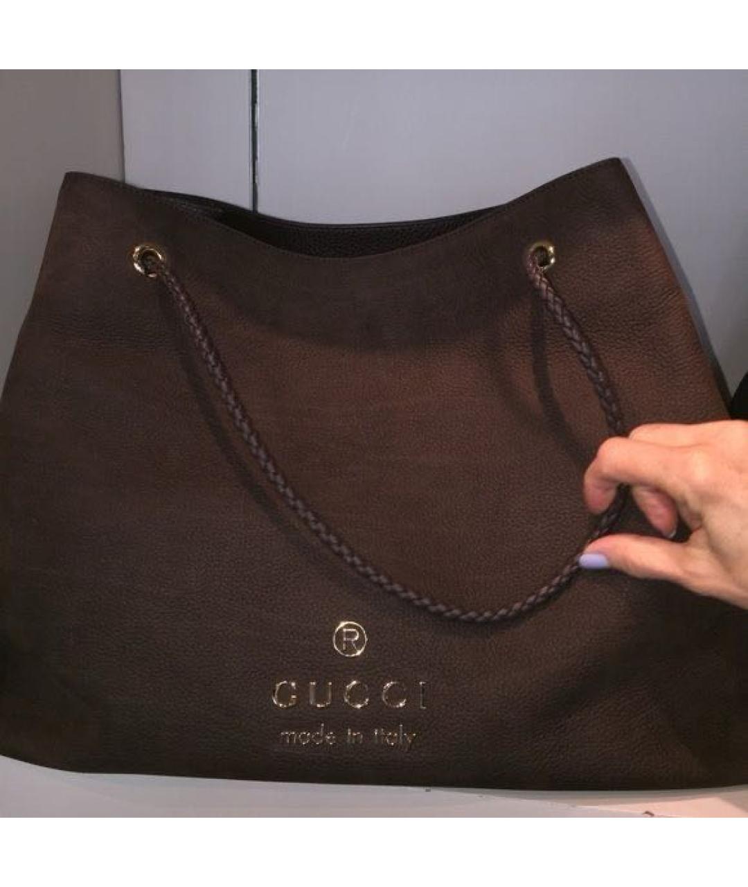 GUCCI Коричневая замшевая сумка через плечо, фото 2