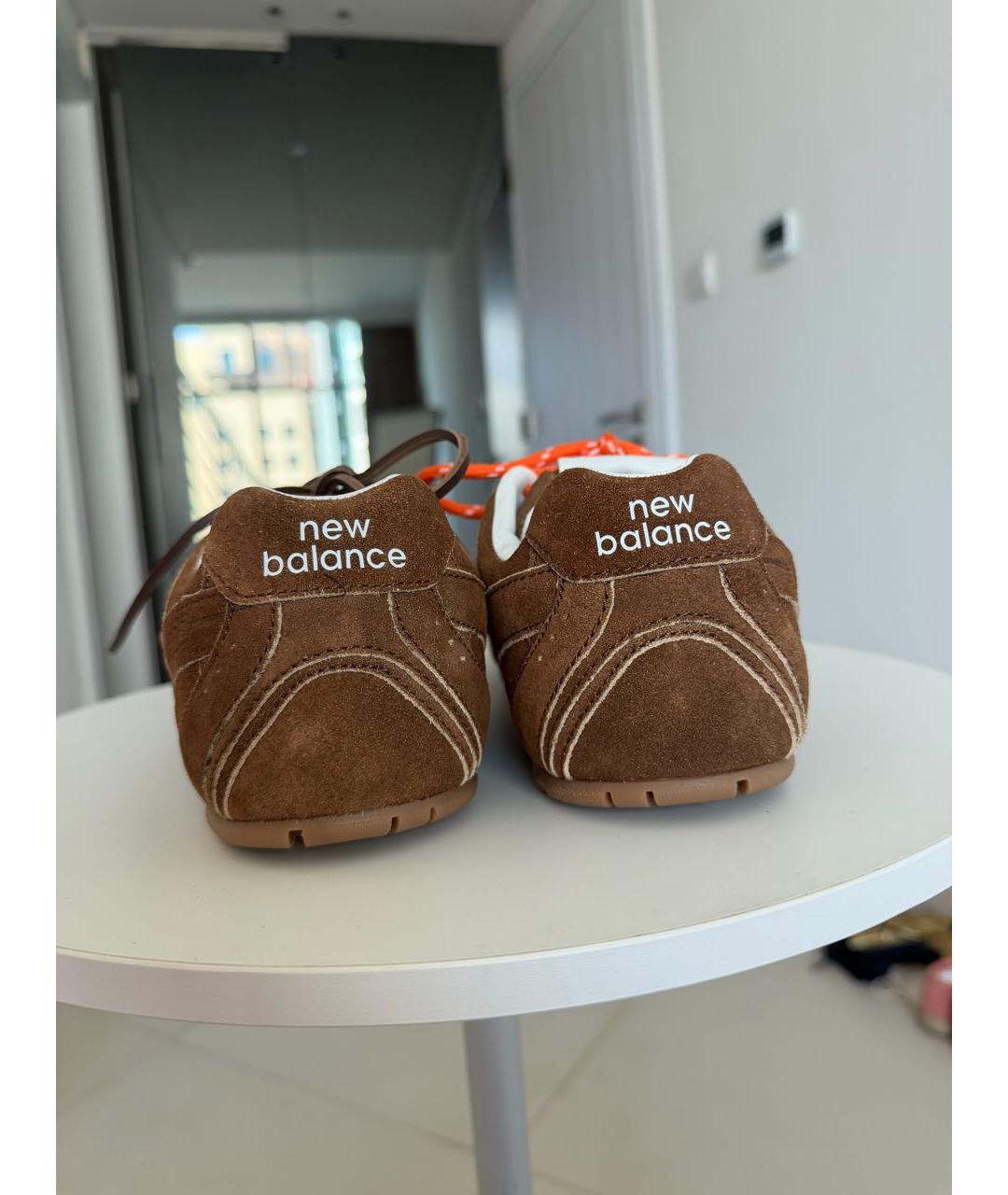 MIU MIU Коричневые замшевые кроссовки, фото 4