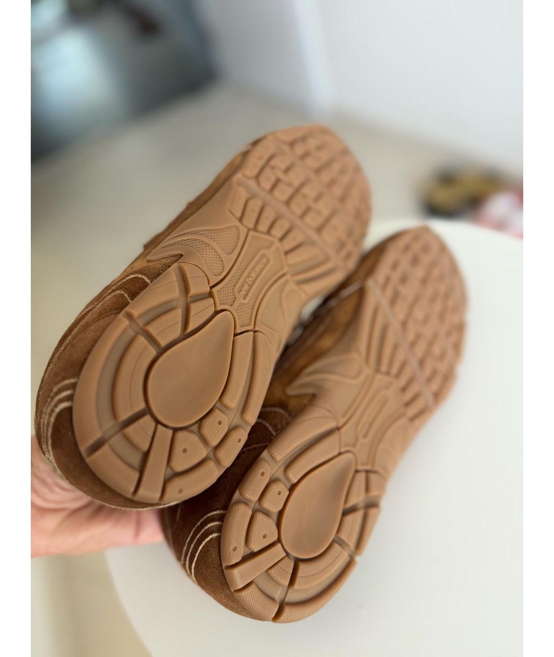 MIU MIU Коричневые замшевые кроссовки, фото 5