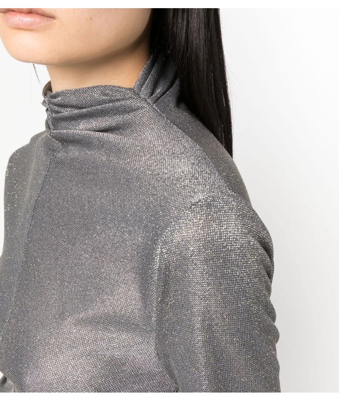 MSGM Серебряное полиамидовое вечернее платье, фото 5