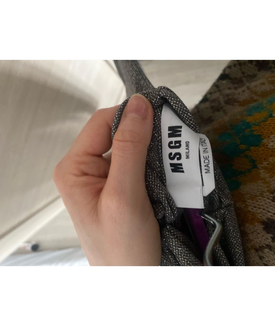 MSGM Серебряное полиамидовое вечернее платье, фото 3