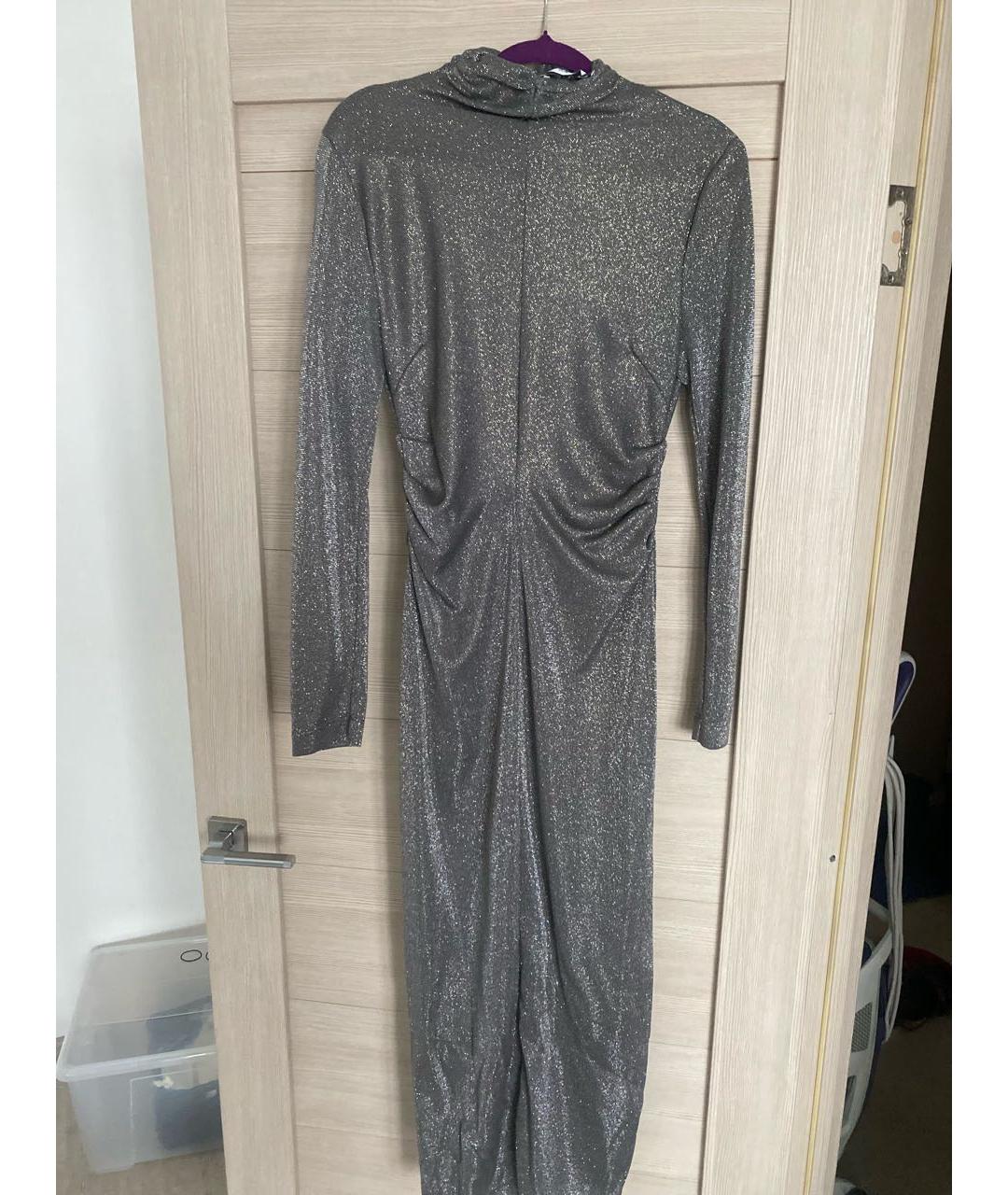 MSGM Серебряное полиамидовое вечернее платье, фото 8