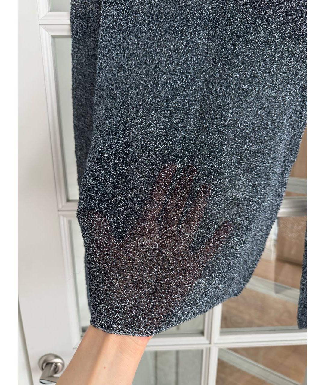 JIL SANDER Антрацитовая полиэстеровая водолазка, фото 5