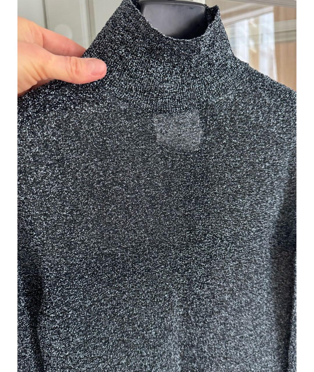 JIL SANDER Антрацитовая полиэстеровая водолазка, фото 3