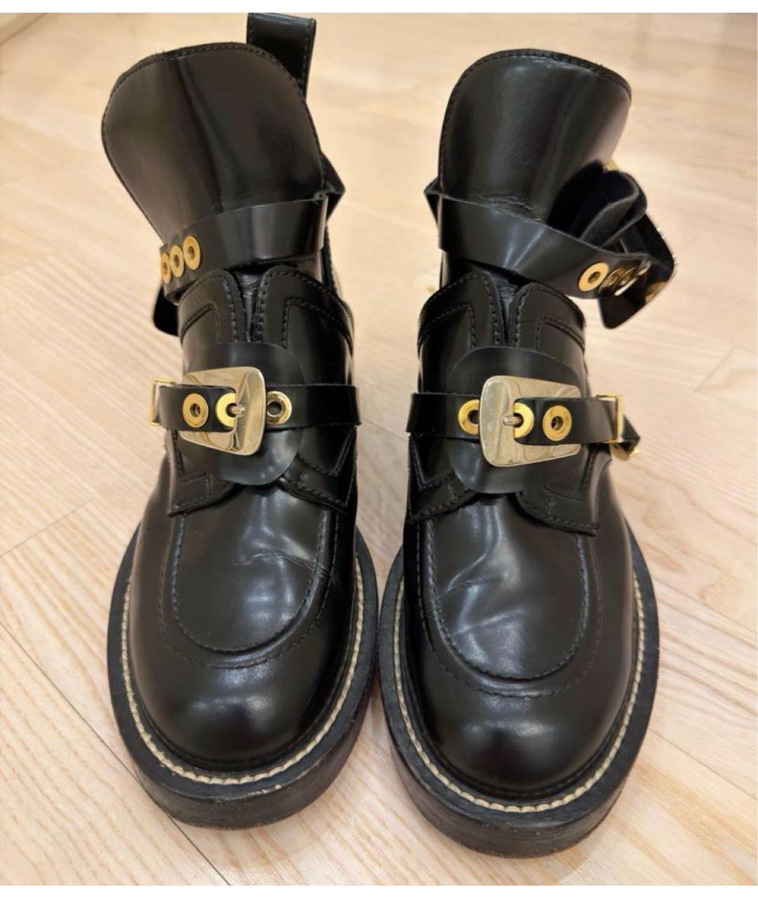 BALENCIAGA Черные кожаные ботинки, фото 2