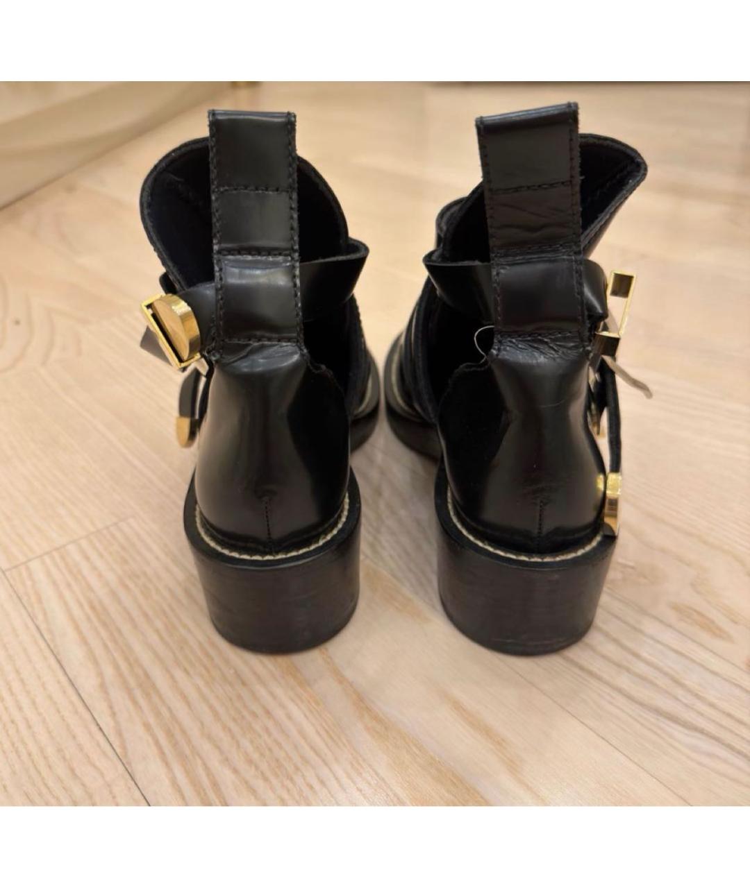 BALENCIAGA Черные кожаные ботинки, фото 3