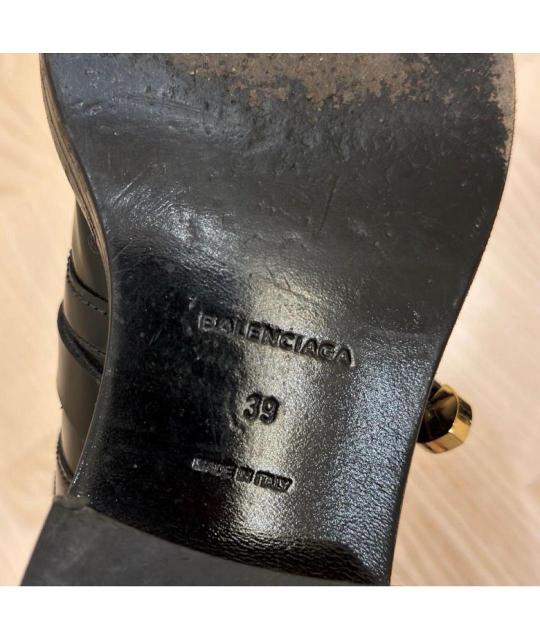 BALENCIAGA Черные кожаные ботинки, фото 4