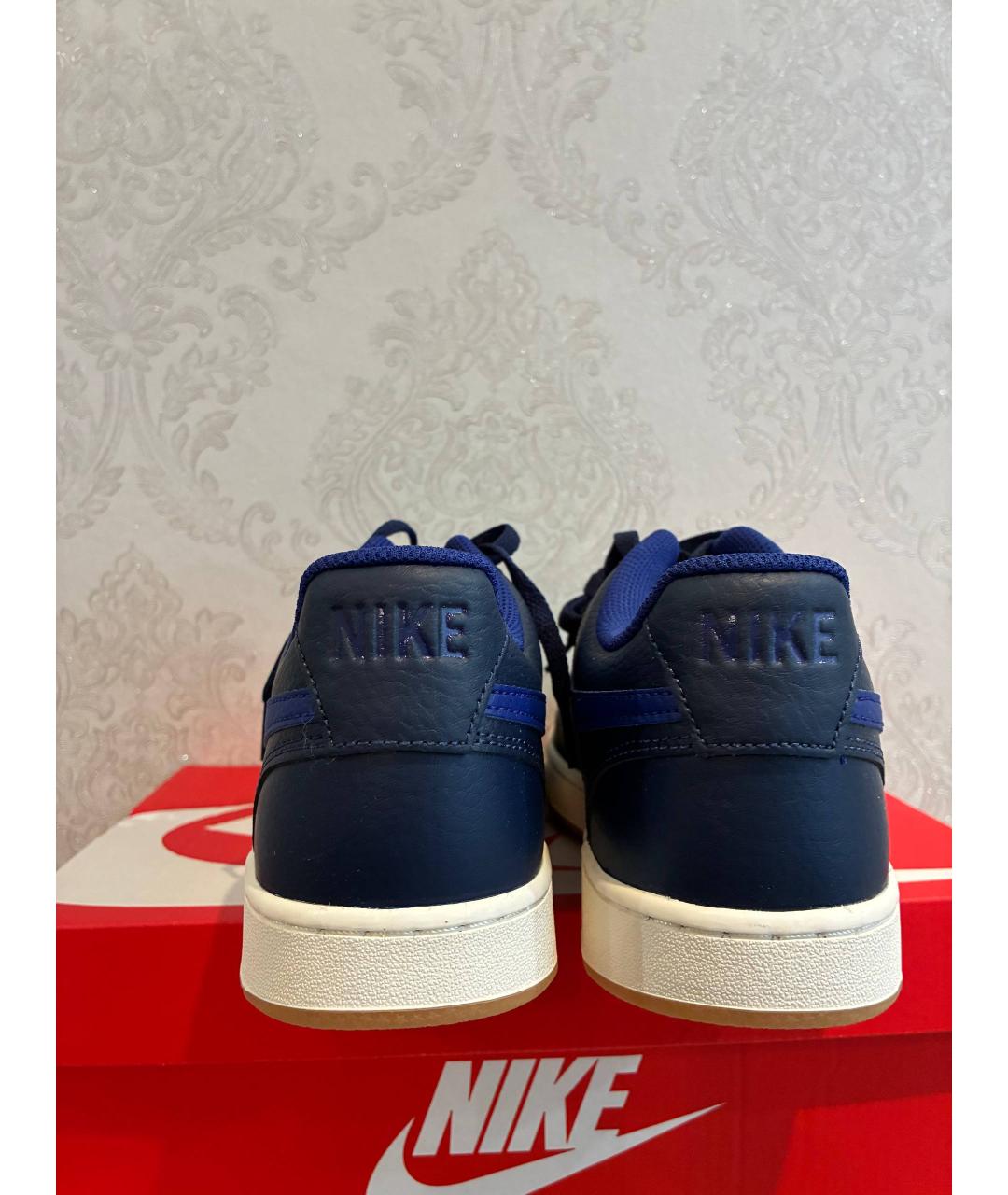 NIKE Синие низкие кроссовки / кеды из искусственной кожи, фото 4