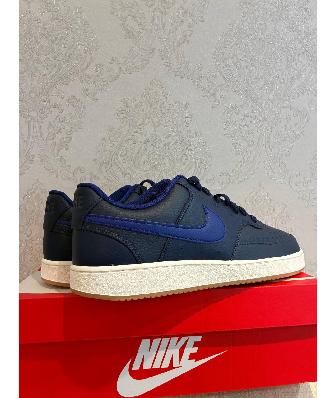 NIKE Синие низкие кроссовки / кеды из искусственной кожи, фото 3