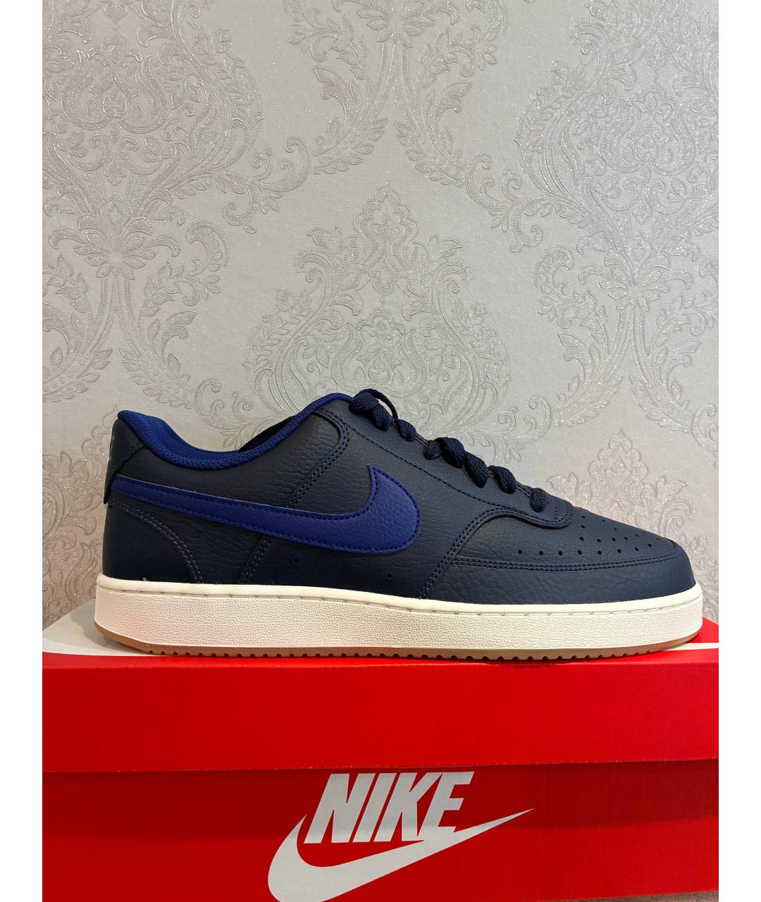 NIKE Синие низкие кроссовки / кеды из искусственной кожи, фото 5