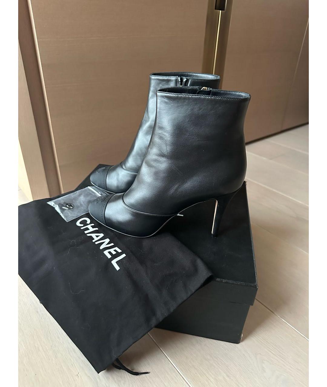 CHANEL Черные кожаные ботильоны, фото 7
