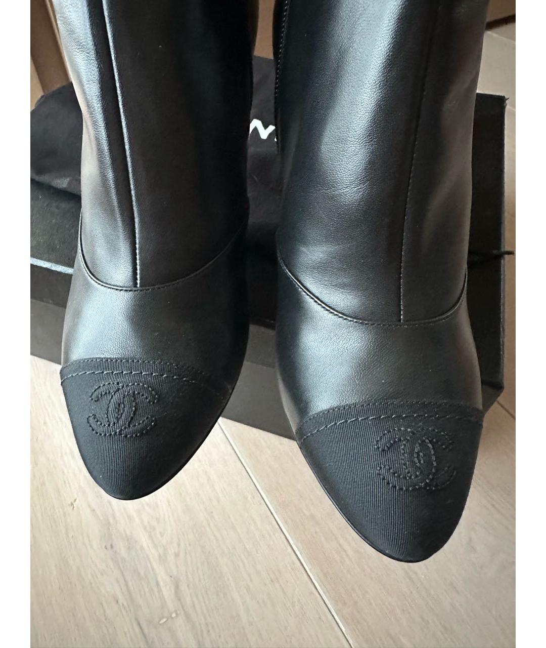 CHANEL Черные кожаные ботильоны, фото 5