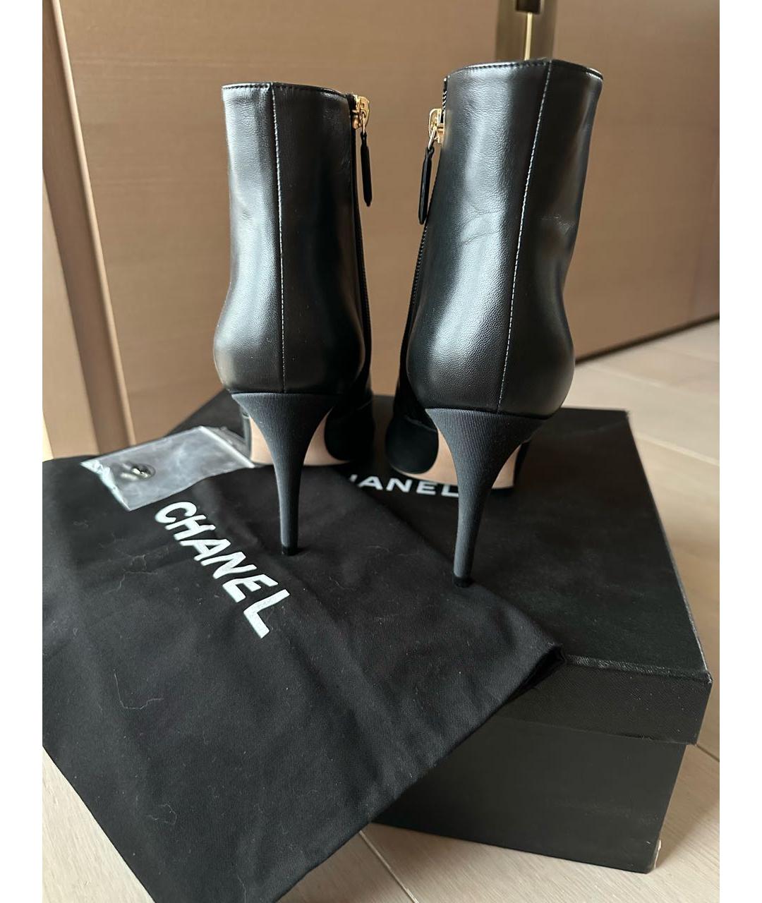 CHANEL Черные кожаные ботильоны, фото 4