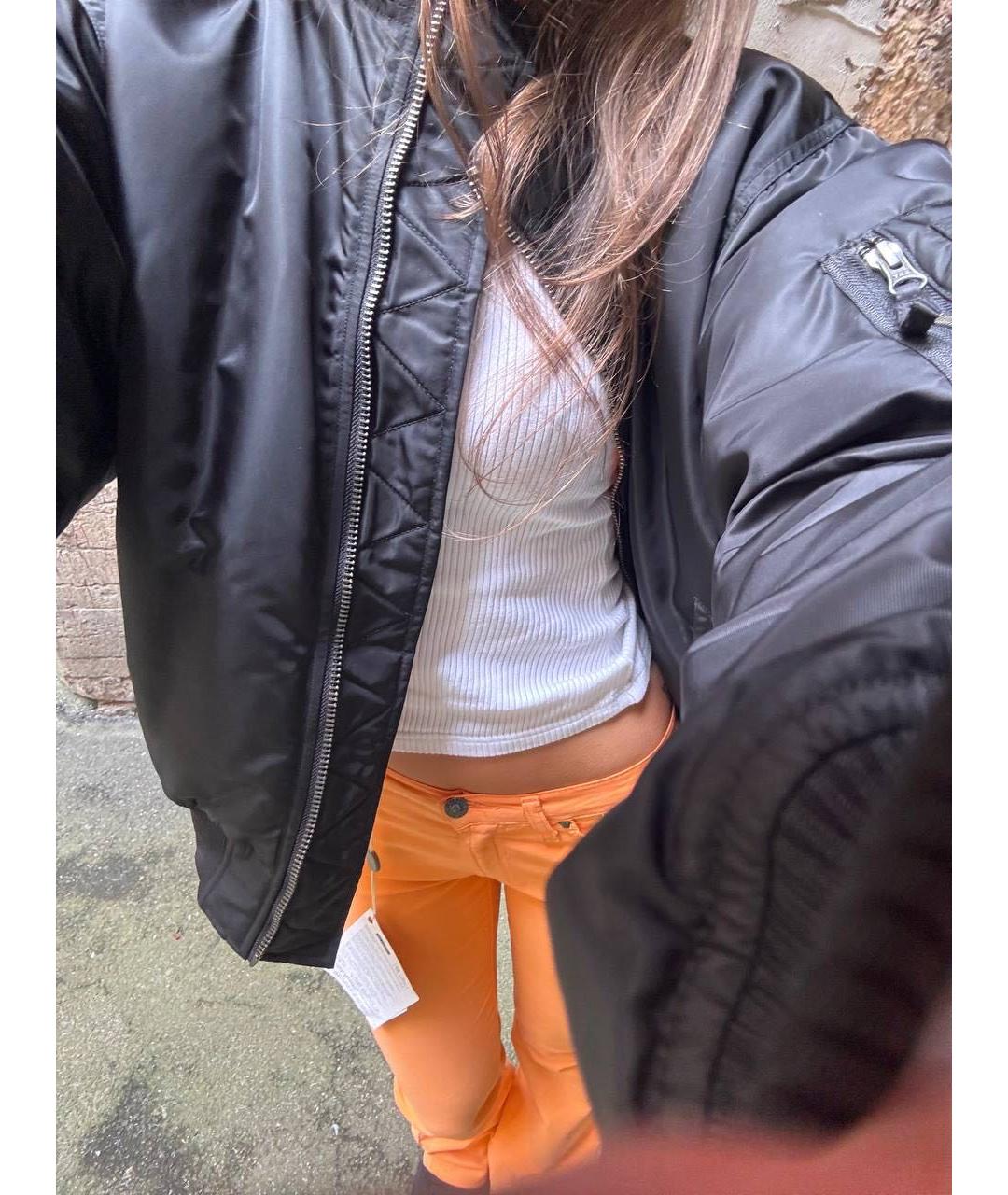 VERSACE JEANS COUTURE Оранжевое хлопковые прямые брюки, фото 6