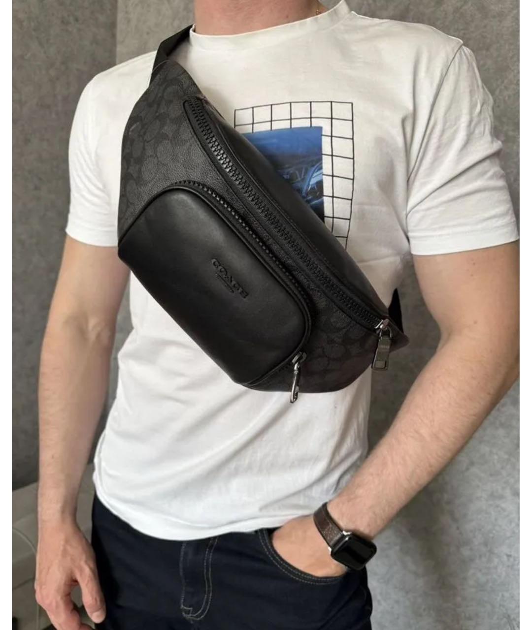 COACH Черная поясная сумка, фото 8