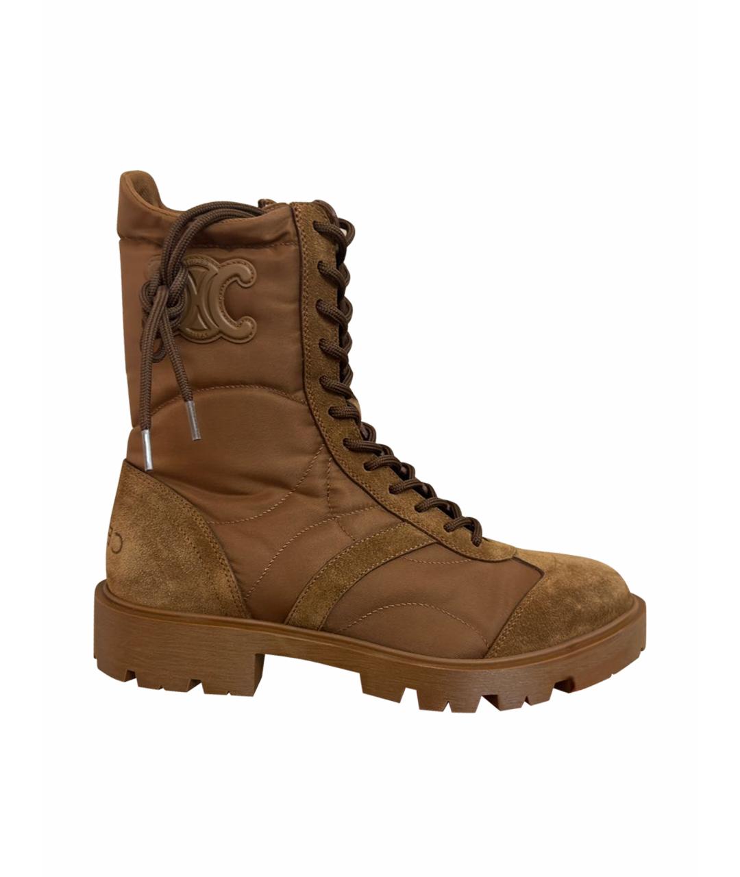 CELINE Коричневые синтетические ботинки, фото 1