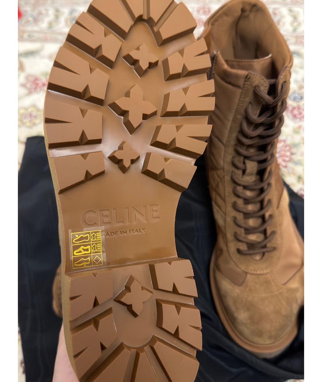 CELINE Коричневые синтетические ботинки, фото 5
