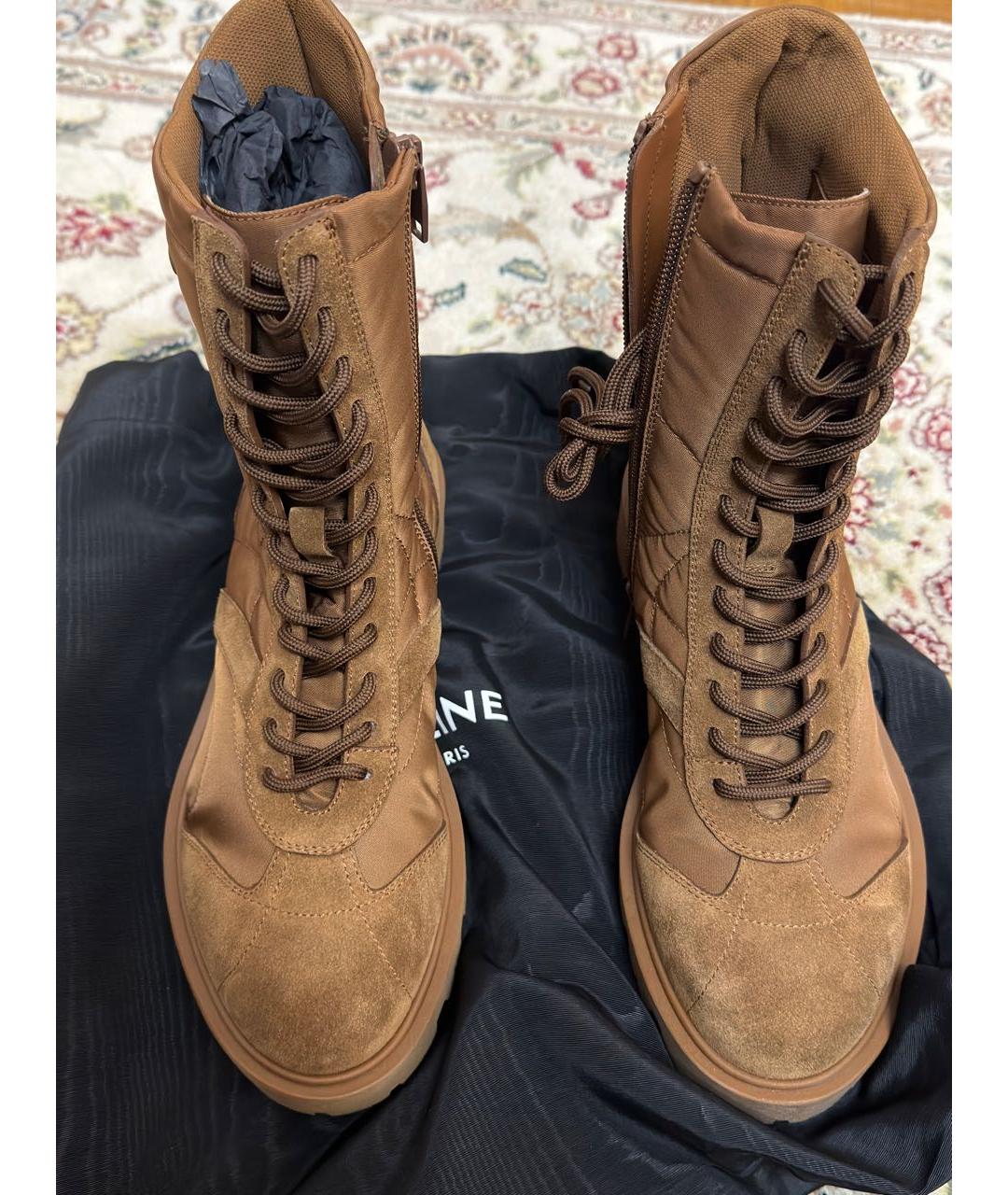 CELINE Коричневые синтетические ботинки, фото 2