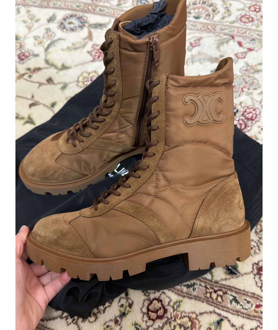 CELINE Коричневые синтетические ботинки, фото 3