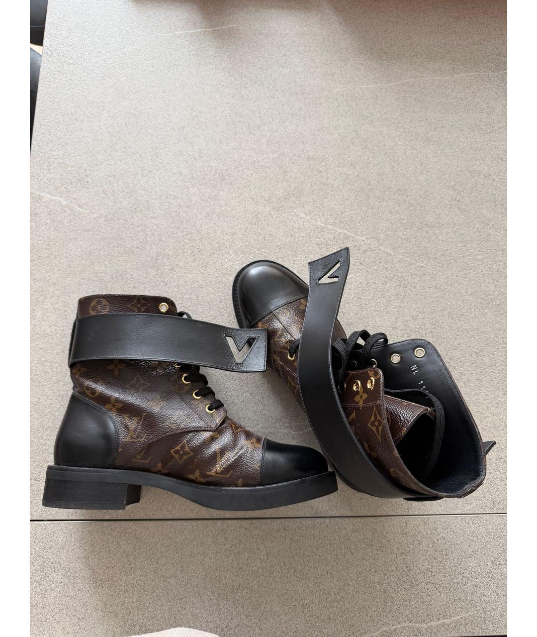LOUIS VUITTON Коричневые кожаные ботинки, фото 2
