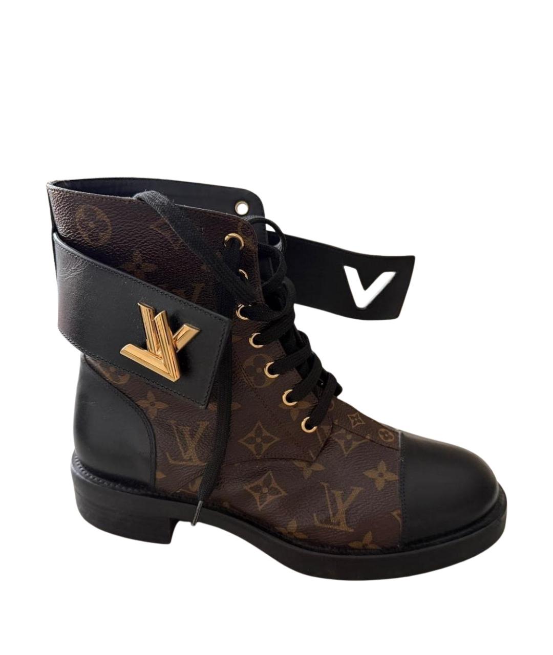 LOUIS VUITTON Коричневые кожаные ботинки, фото 1