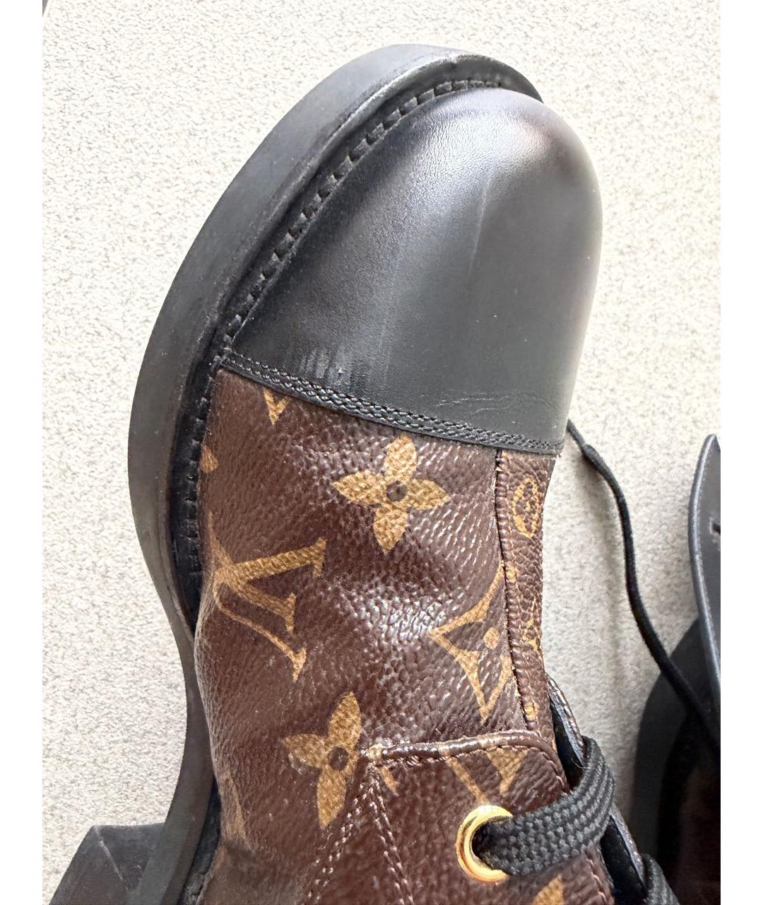 LOUIS VUITTON Коричневые кожаные ботинки, фото 6