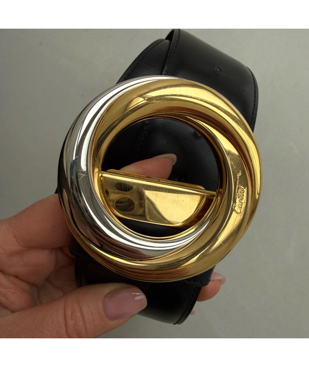 CARTIER Черный кожаный ремень, фото 2