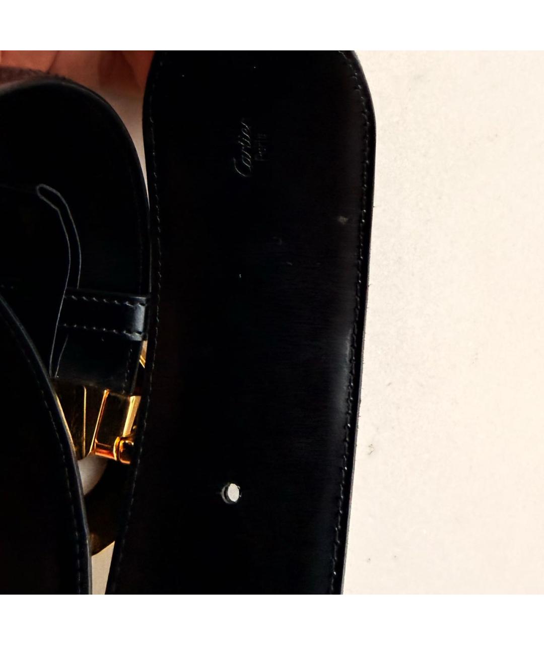 CARTIER Черный кожаный ремень, фото 4