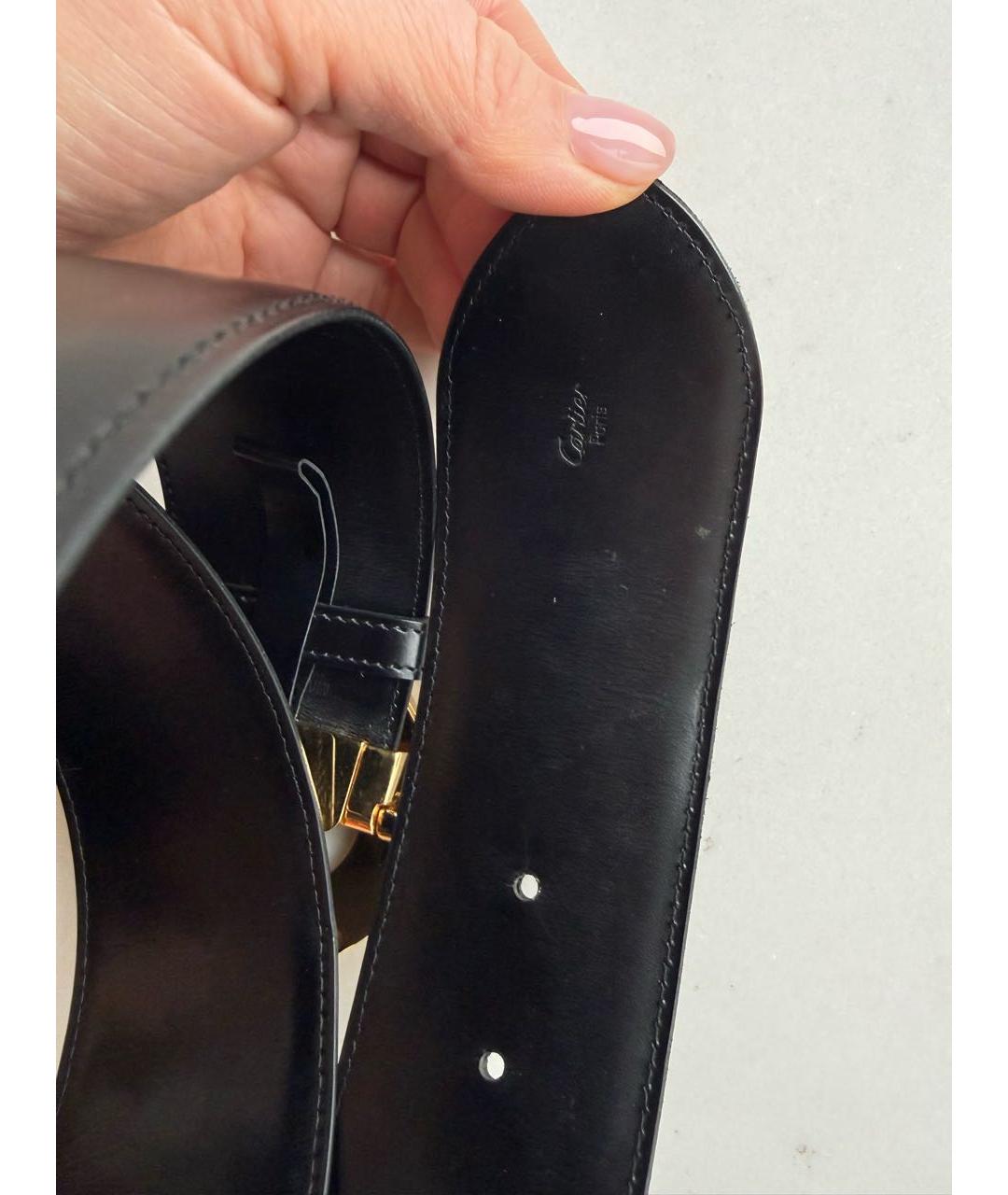 CARTIER Черный кожаный ремень, фото 6