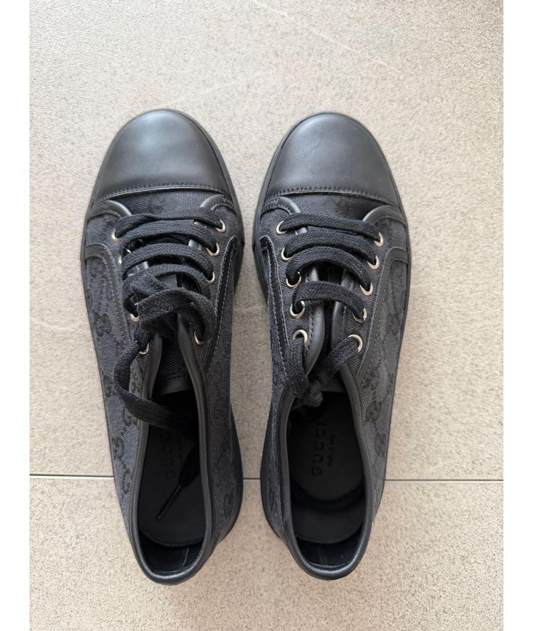 GUCCI Черные текстильные кеды, фото 3
