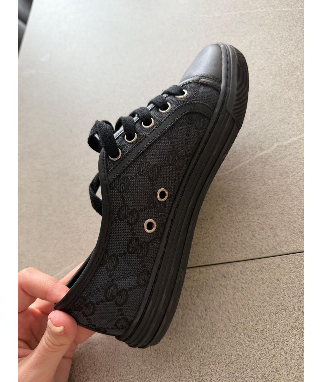 GUCCI Черные текстильные кеды, фото 5