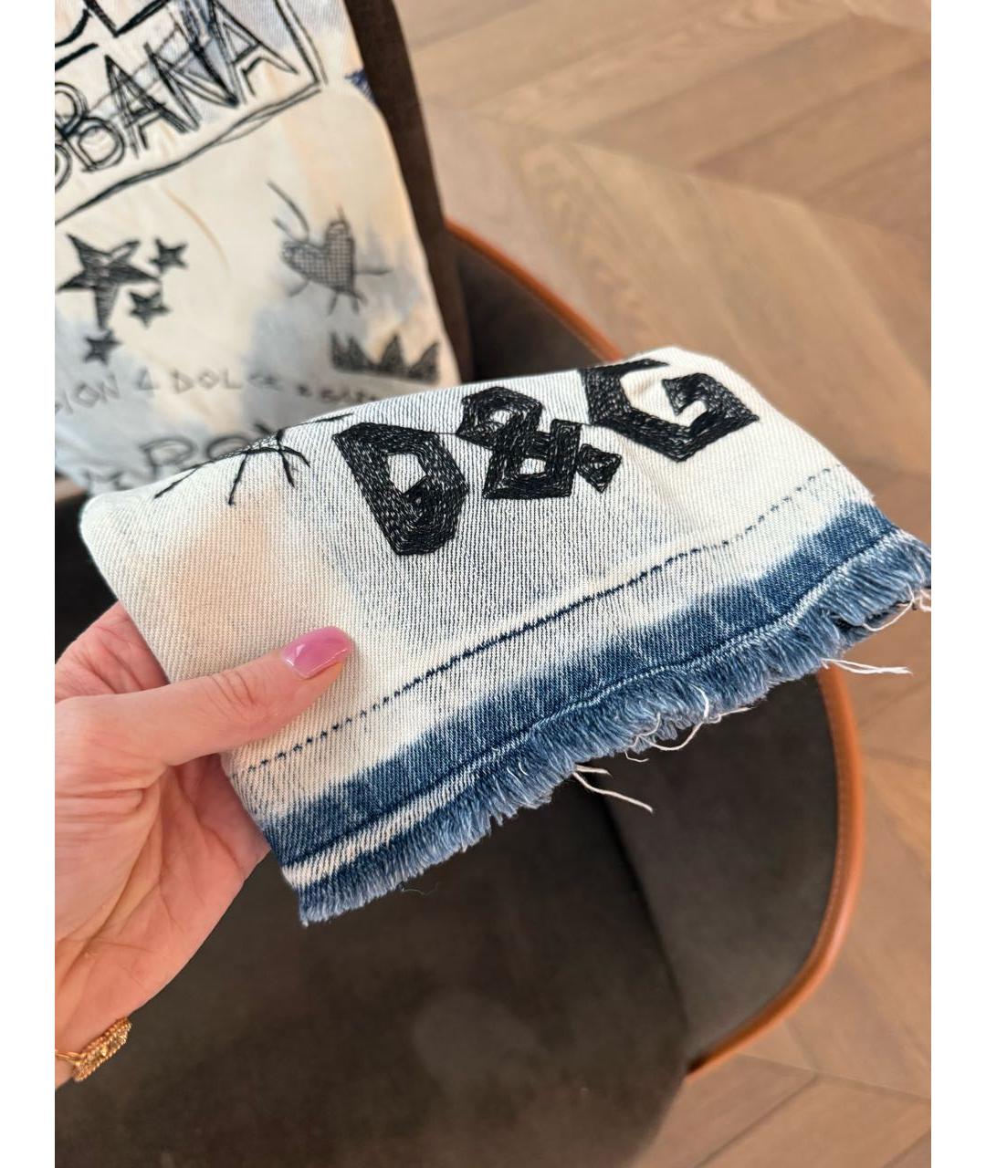 DOLCE&GABBANA Голубые хлопковые прямые джинсы, фото 7